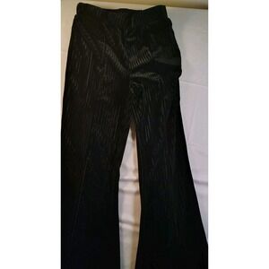 SHEIN: Ez Wear Elastic Waist Velvet Flare Leg Pants Black